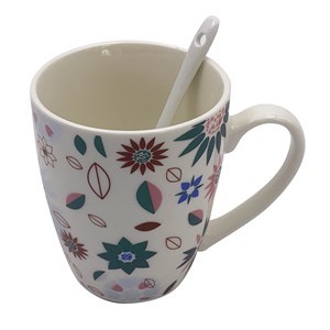 Imagen de Taza de loza con cuchara, en caja, varios colores