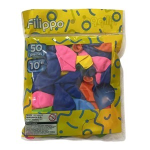 Imagen de Globo 10" FILIPPO multicolor, bolsa x50