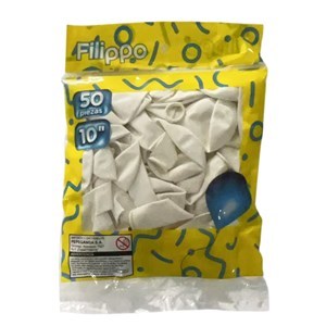 Imagen de Globo 10" FILIPPO blanco, bolsa x50