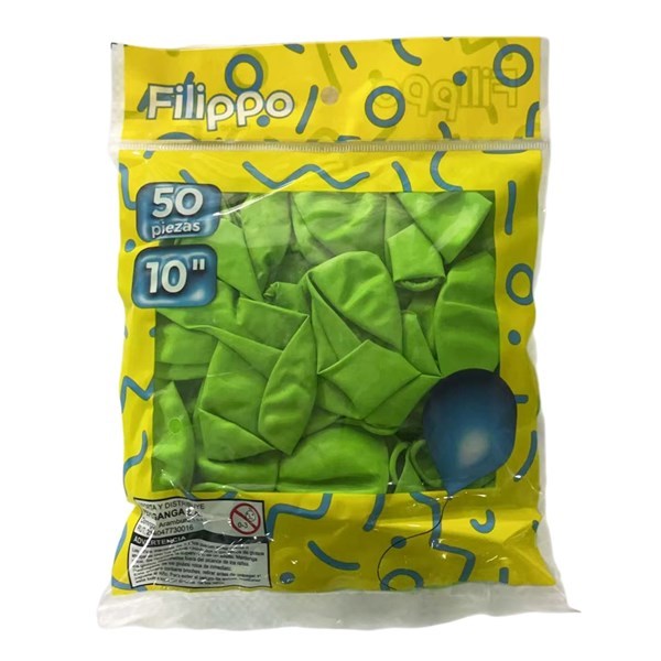 Imagen de Globo 10" FILIPPO verde, bolsa x50
