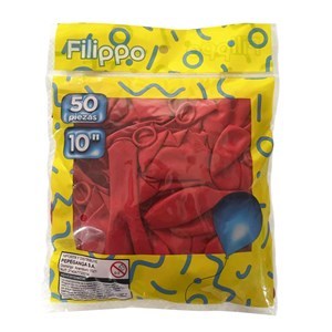 Imagen de Globo 10" FILIPPO rojo, bolsa x50
