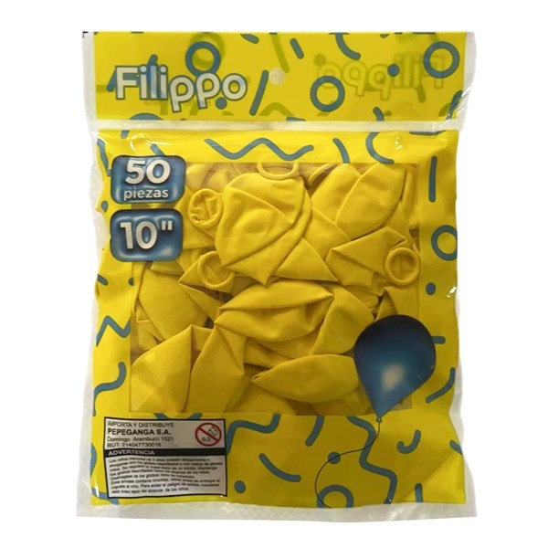 Imagen de Globo 10" FILIPPO amarillo, bolsa x50