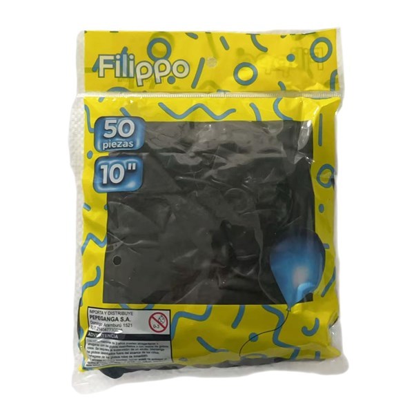 Imagen de Globo 10" FILIPPO negro, bolsa x50