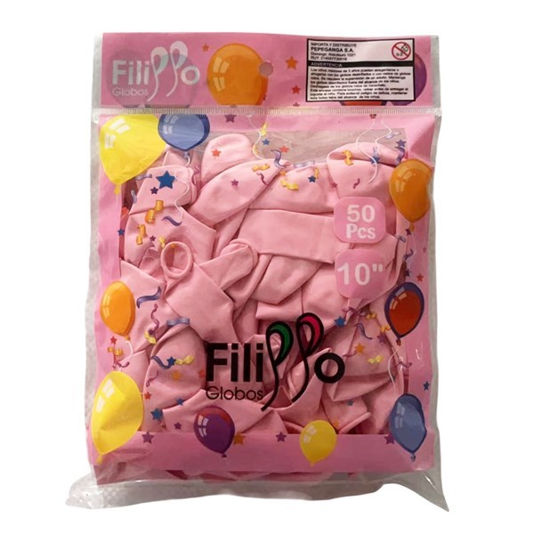 Imagen de Globo 10" x 50 Filippo pastel rosado