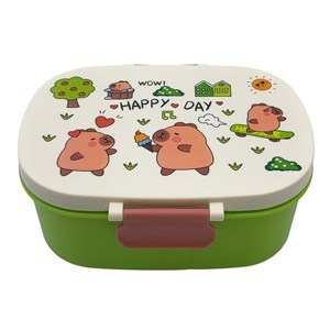 Imagen de Vianda recipiente de plástico, con cuchara, varios diseños de carpincho