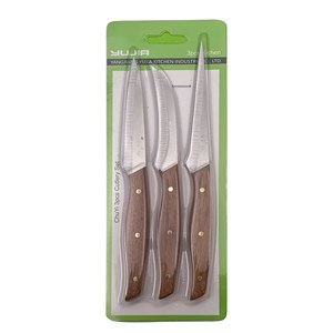 Imagen de Cubierto cuchillo x3, para tallado de frutas y verduras, acero inoxidable,  en blister