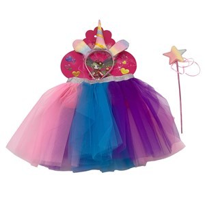 Imagen de Disfraz pollera con vincha unicornio y varita, en bolsa