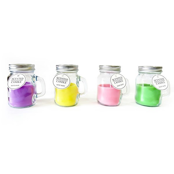 Imagen de Vela aromática, frasco de vidrio con tapa, CAJAx12, varias fragancias