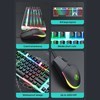 Imagen de Teclado con cable y mouse, retroiluminado, varios colores, AN-350 IMICE, en caja