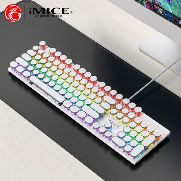 Imagen de Teclado con cable, con teclado numérico, retroiluminado, gris, GK-200 IMICE, en caja