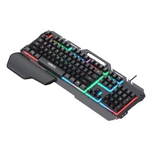 Imagen de Teclado con cable gamer, retroiluminado, con apoyo para mano, negro, GK-700 IMICE, en caja