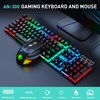 Imagen de Teclado y mouse óptico gamer con cable, retroiluminado, varios colores, AN-300 IMICE, en caja