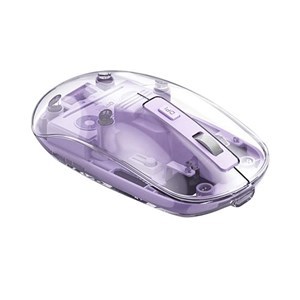 Imagen de Mouse ótico inalámbrico recargable transparente, varios colores, T400 IMICE, en caja