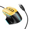 Imagen de Mouse óptico gamer retroiluminado con cable, AMARILLO, HOCO, en caja