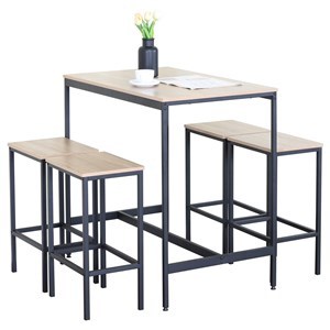 Imagen de Mesa con 4 butacas de hierro y madera, en caja Berlina Home