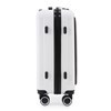 Imagen de Valija Berlina chica BLANCO, rígida, carry on, con bolsillo exterior para laptop, ruedas omnidireccionales 360, manija telescópica, tranca numérica, correa para ajustar ropa, bolsillo interior con cierre