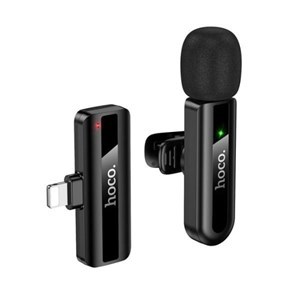 Imagen de Micrófono solapero inalámbrico, para tablet o celular, conexión lightning, HOCO, en caja
