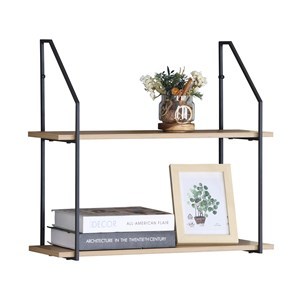 Imagen de Mueble estantería de hierro y MDF, 2 estantes, para colgar, en caja, Berlina Home