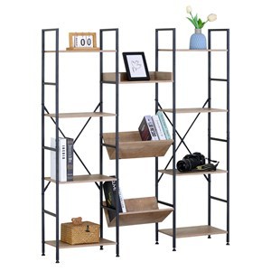 Imagen de Mueble estantería de hierro y MDF, 11 estantes, en caja, Berlina Home