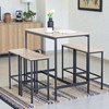 Imagen de Mesa con 4 butacas de hierro y madera, en caja Berlina Home