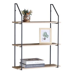 Imagen de Mueble estantería de hierro y MDF, 3 estantes, para colgar, en caja, Berlina Home