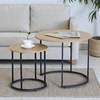 Imagen de Mesa auxiliar de hierro y MDF x2, mesas nido, en caja, Berlina home