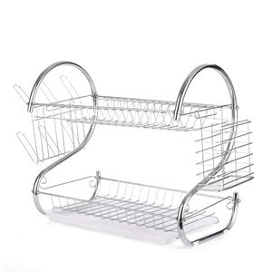 Imagen de Escurridor de platos, de metal, 2 pisos, 2 modelos, varios colores, en caja