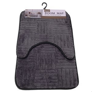 Imagen de Alfombra para baño x2, alfombra central y de inodoro o pileta, varios colores, en cartón