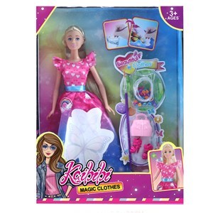 Imagen de Muñeca con vestido mágico, se pìnta con agua, con accesorios, en caja