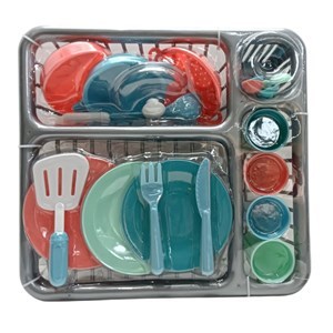 Imagen de Set de cocina, con escurridor y accesorios, 28 piezas, en burbuja