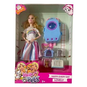 Imagen de Muñeca articulada con mascota y accesorios, en caja varios diseños