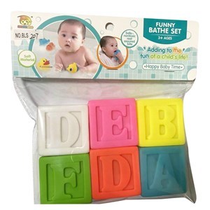 Imagen de Cubo para bebé x6, de goma, en bolsa