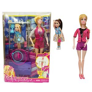 Imagen de Muñeca con hija, con accesorios gimnasia, en caja