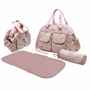 Imagen de Bolso maternal de PVC, bolso chico, cambiador y portamamadera, 2 colores