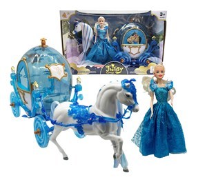 Imagen de Caballo y carruaje con muñeca, en caja