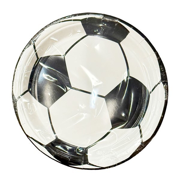 Imagen de Descartable, plato de cartón x10, en bolsa, diseño pelota