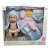 Imagen de Bebote, cuerpo de plástico y cara de goma, con bañito y accesorios, en caja