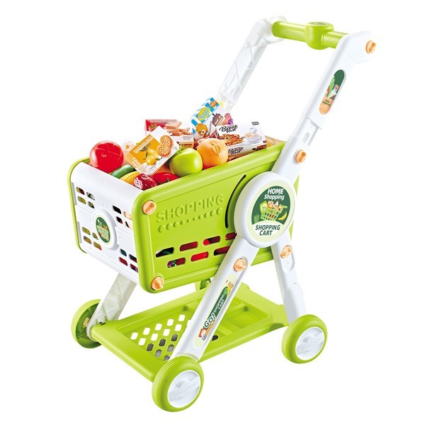 Imagen de Carrito de supermercado con accesorios, altura regulable, en caja, 2 colores