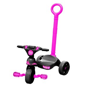 Imagen de Triciclo de plástico con barra FUCSIA, XALINGO