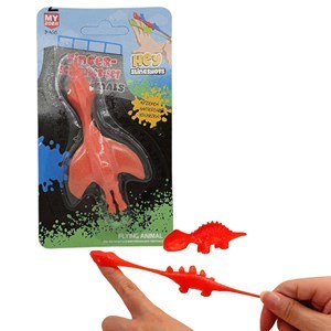 Imagen de Dinosaurio de goma, para dedo, proyectil extensible, en blister, varios colores