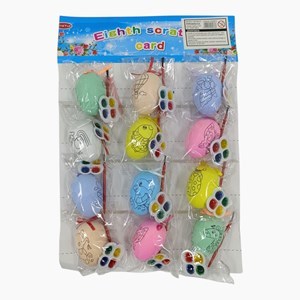 Imagen de Huevo para pintar con 4 colores y pincel, PACK x12