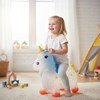 Imagen de Inflable saltarín unicornio transparente con luz y sonido, 1350g, varios colores