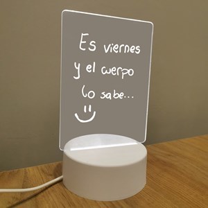Imagen de Pizarra lámpara led, con marcador, recarga USB, en caja