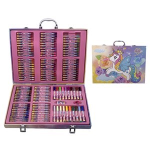 Imagen de Valija de arte infantil, 160 piezas, contiene marcadores, lápices, crayolas y láminas, 2 diseños
