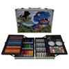 Imagen de Valija de arte infantil, 144 piezas, contiene lápices de colores, lápices negros, marcadores, acuarelas, pintura al agua, óleo pastel, varios accesorios, diseño dinosaurio
