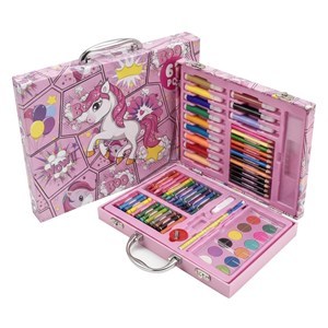 Imagen de Valija de arte infantil, 67 piezas, contiene marcadores, lápices, crayolas, acuarelas y varios accesorios