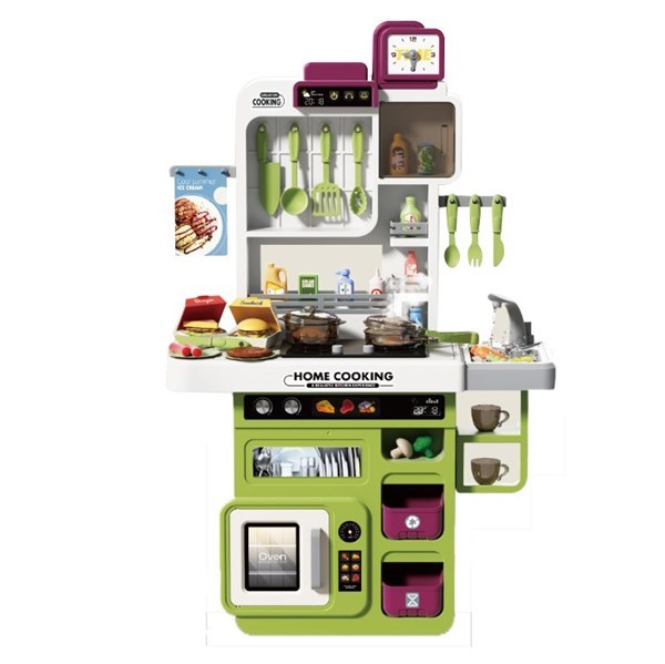 Imagen de Cocina de plástico con luz, sonido y accesorios, 65 piezas, 3AA, en caja