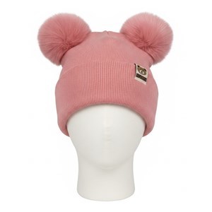 Imagen de Gorro infantil, de poliéster, con pompones, varios colores