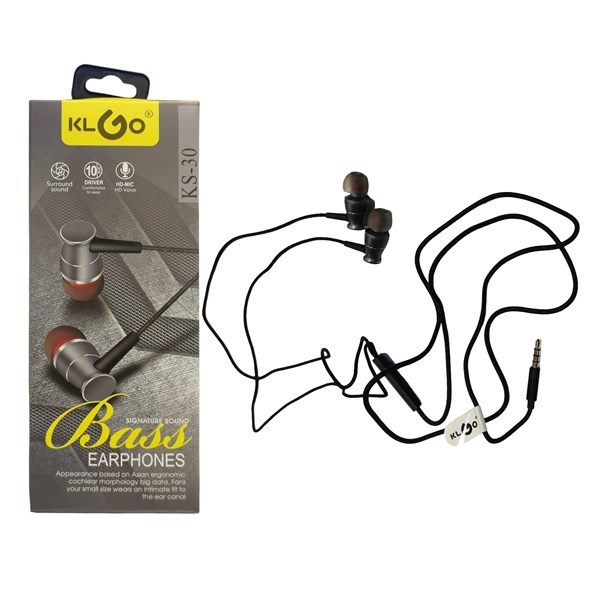 Imagen de Auriculares con cable auxiliar 3.5mm, varios colores, KLGO en caja