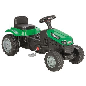 Imagen de Bugui tractor a pedal, de plástico, en caja, VERDE